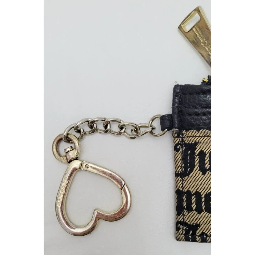 Juicy Couture Signature Logo Coin Wallet Zip Closure Key Chain